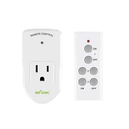 BN-LINK Wireless Remote Control Electrical Outlet Switch for Lights, Fans, Christmas Lights, Smal... | Amazon (US)