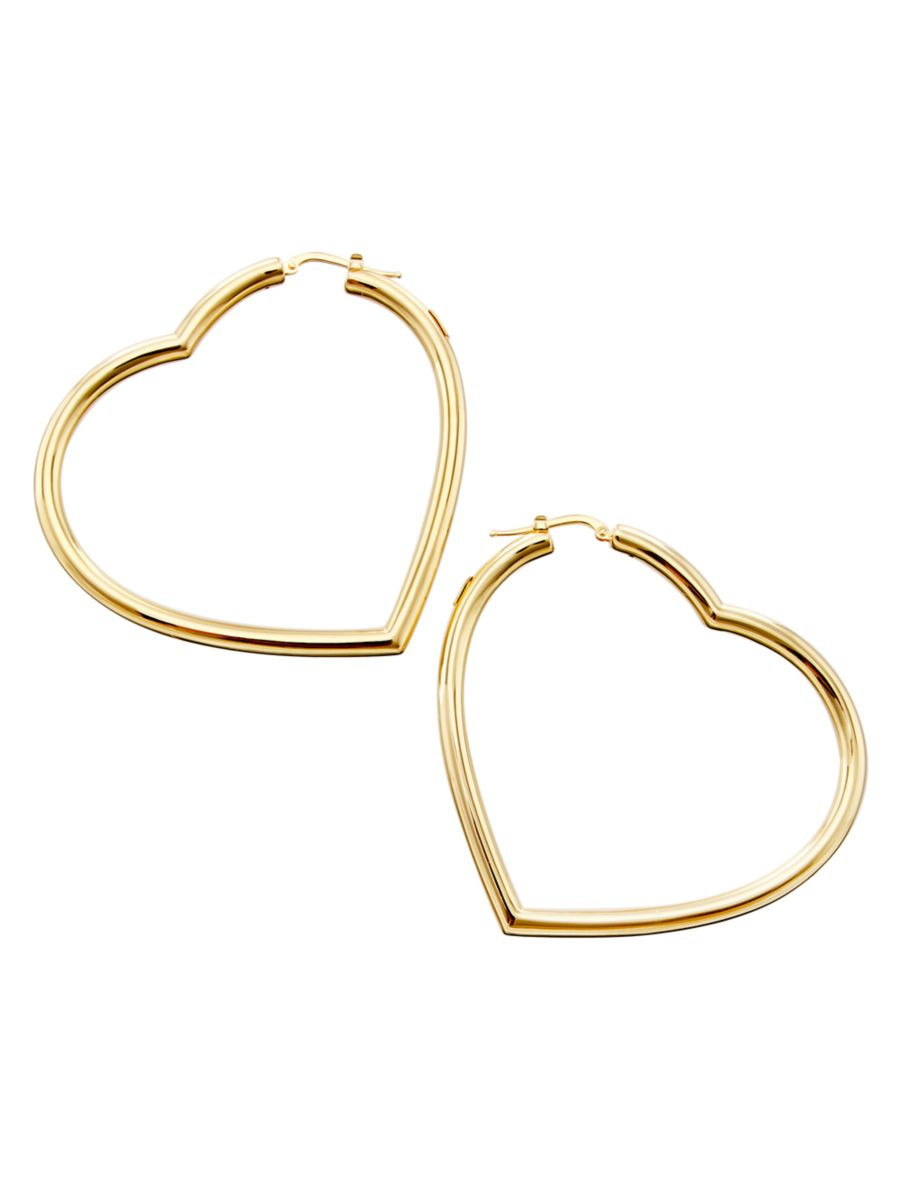 14K Yellow Gold Large Heart Hoop Earrings | Saks Fifth Avenue