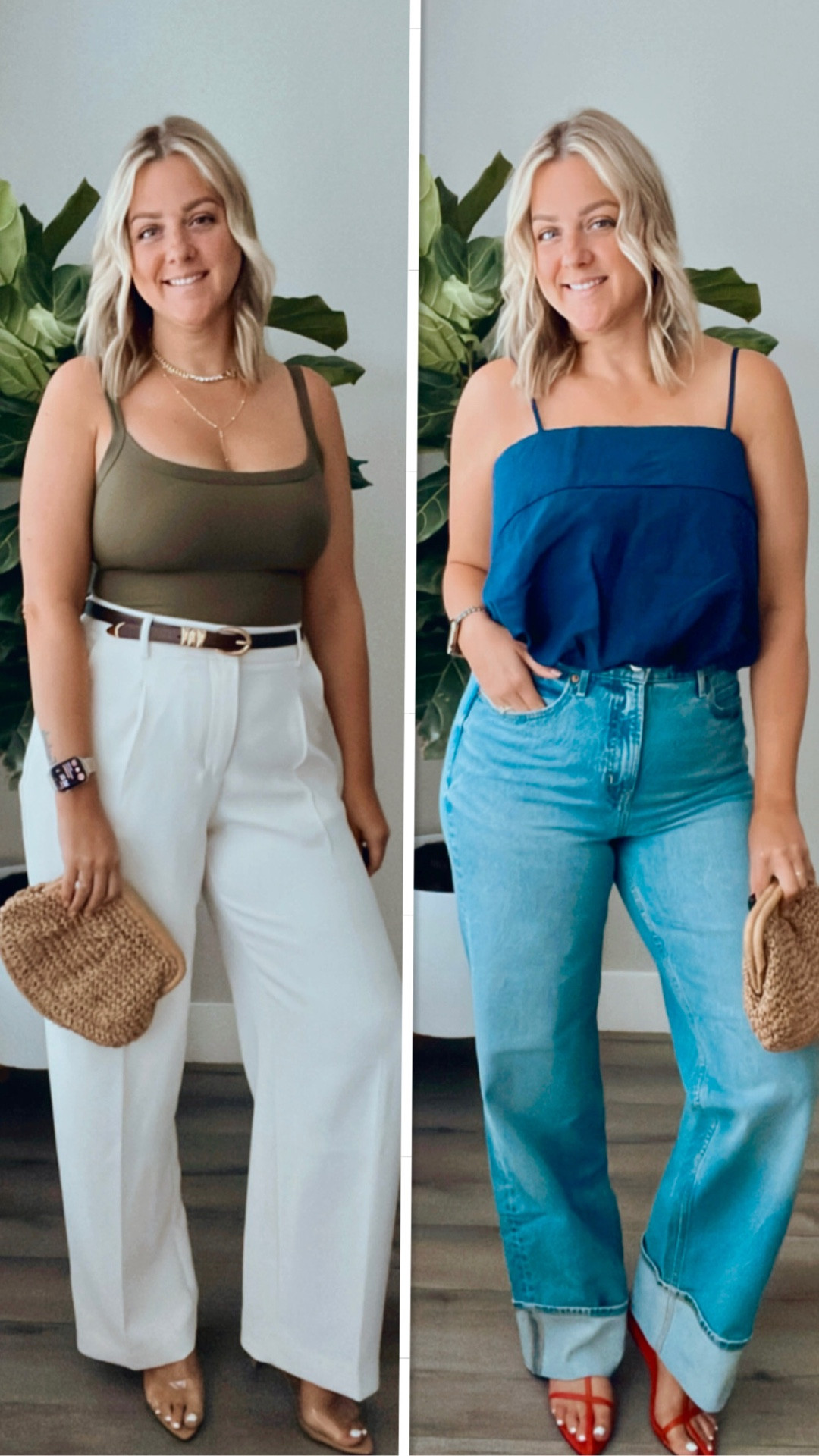 Two moods, one date night dilemma 👇
Which look are you voting for?

1️⃣ Chic & Polished – Olive top + white trousers + gold details ✨
2️⃣ Bold & Fun – Blue top + wide leg denim + a pop of red 💃

Both are midsize-friendly, affordable, and perfect for a night out. Which vibe would you choose?



#DateNightOutfit #MidsizeStyle #Over40Fashion #AffordableLuxe #OOTDinspo #StyleOver40 #WhatIWore
#jeans

#LTKStyleTip #LTKFindsUnder50 #LTKMidsize