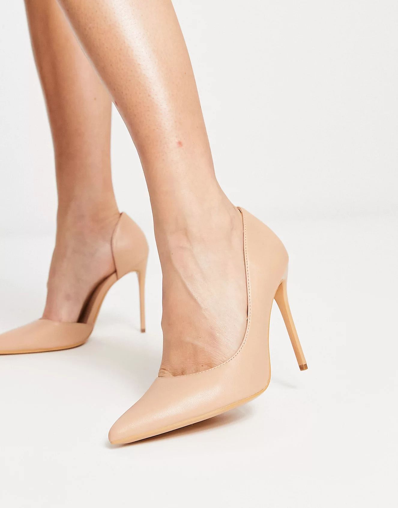 Truffle Collection stiletto heeled court shoes in beige | ASOS | ASOS (Global)