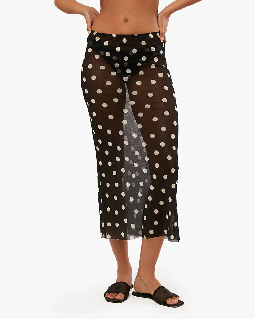 Mesh Oversized Polka Dot Midi Skirt | We Wore What