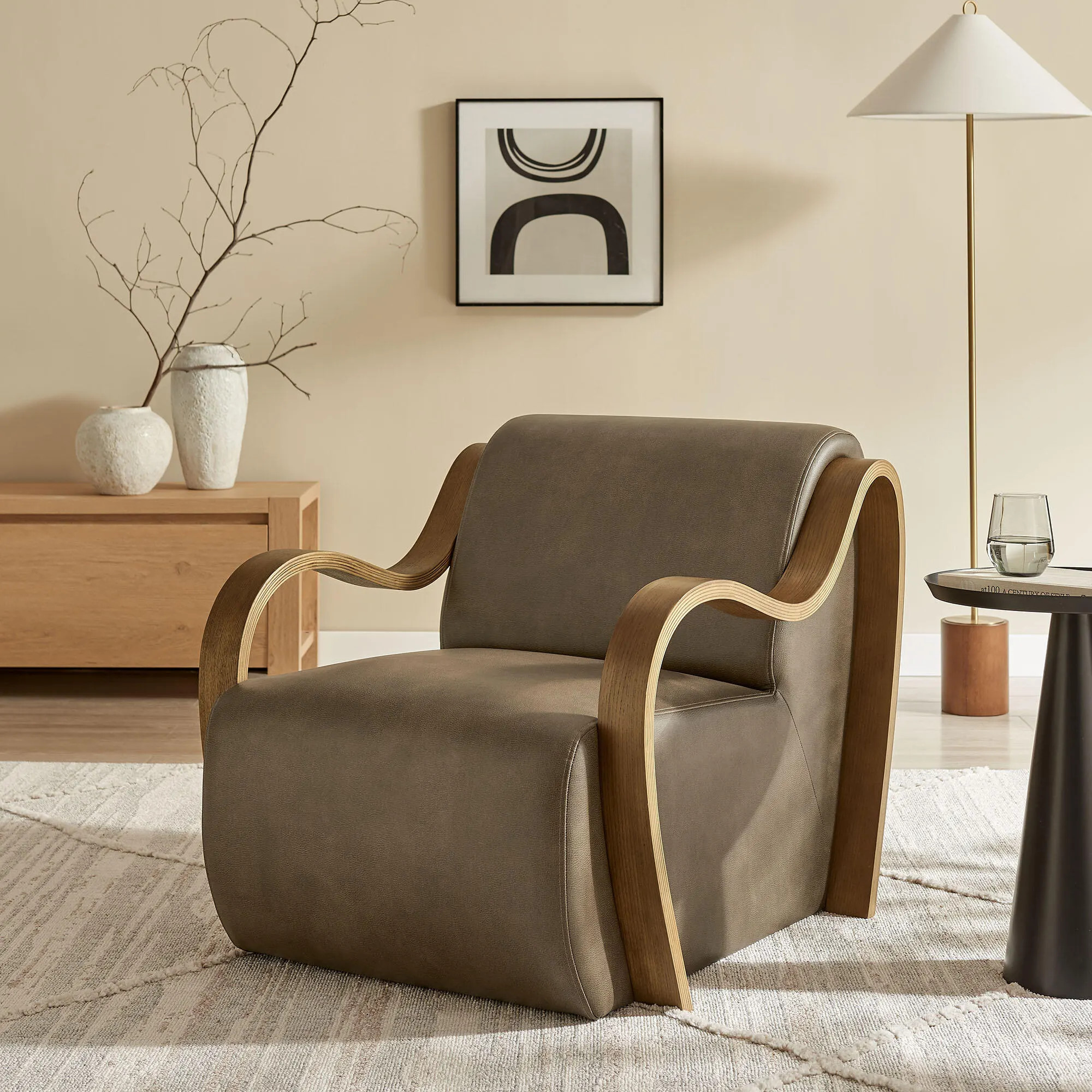 Modway Atrium Accent Chair, Mushroom | Ashley