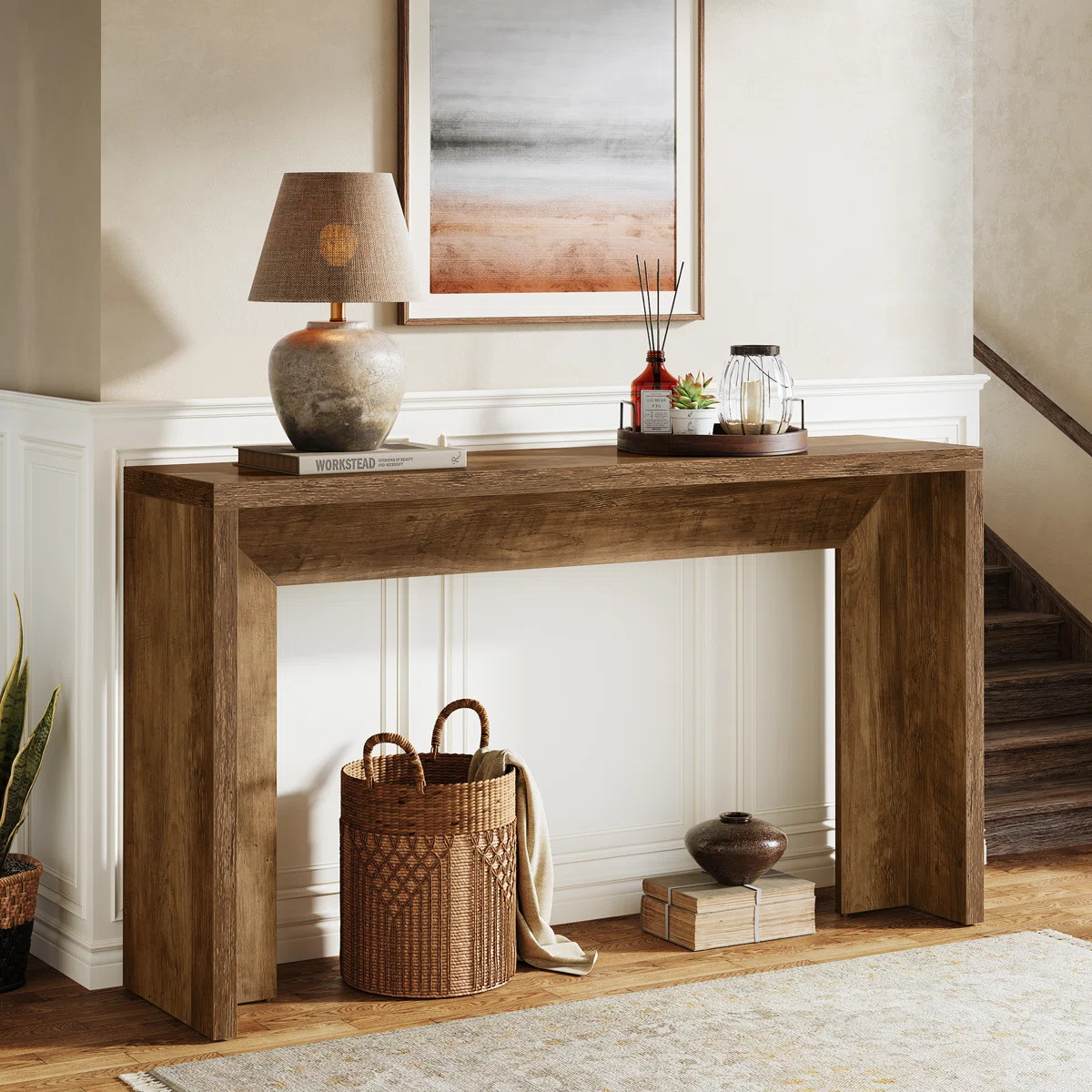 55" Farmhouse Console Table, Narrow Wooden Sofa Table For Entryway, Hallway, Living Room, Foyer | Wayfair North America