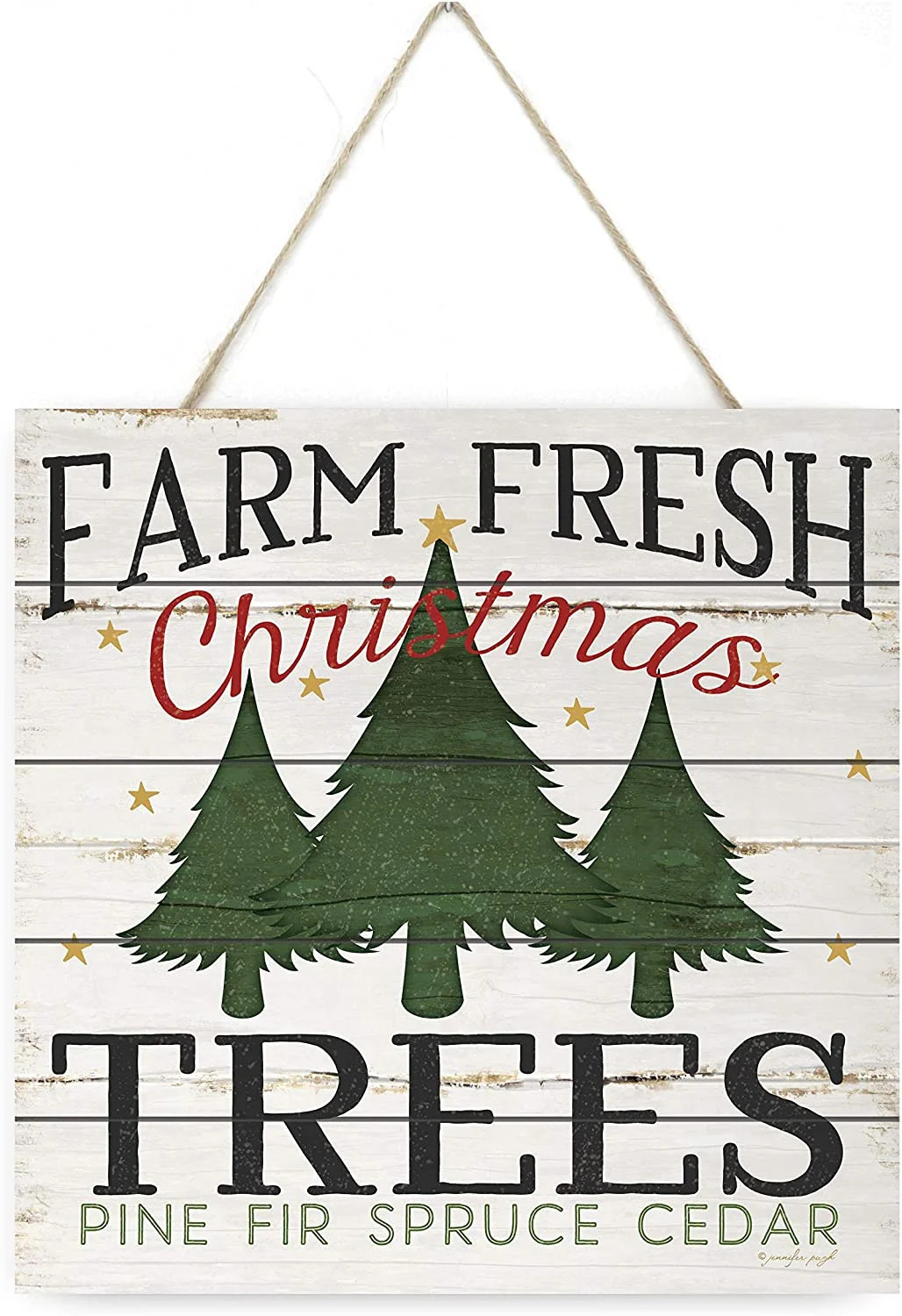 Farm Fresh Christmas Trees Wooden Plank Sign 7.5x7.5 | Walmart (US)