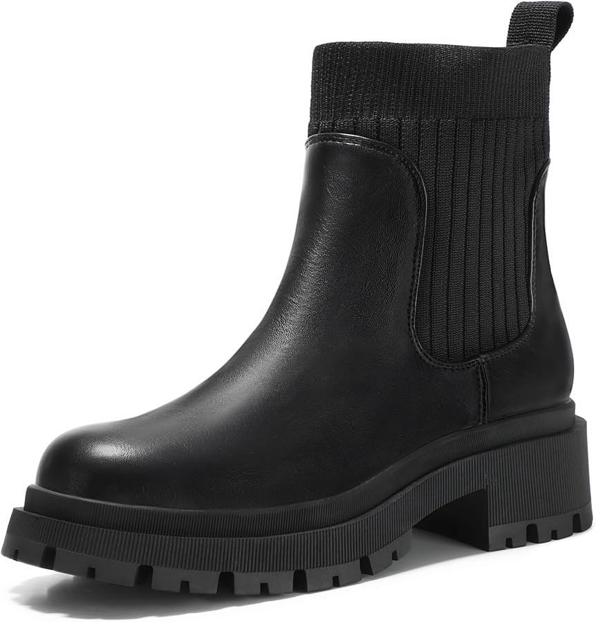 Bacia Chelsea Boots Womens Fashion Ankle Boots Platform Chunky Boots with Lug Sole | Amazon (CA)