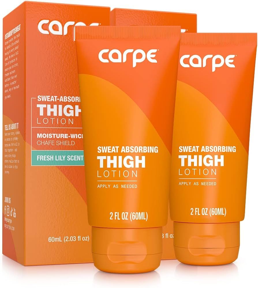 Carpe Sweat Absorbing Thigh - Helps Keep Your Thighs Dry and Chafe Free - Sweat Absorbing Lotion ... | Amazon (US)