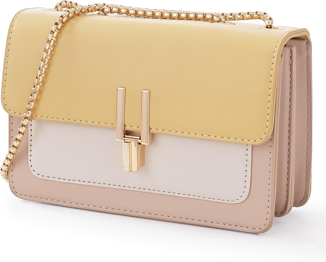 Color-Block Crossbody Bags for Women Leather Cross Body Purses Cute Designer Handbags Shoulder Ba... | Amazon (US)