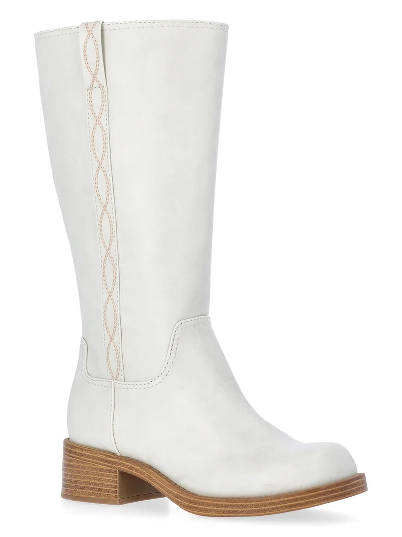 No Boundaries Faux Leather Tall Riding Boots, Women's (Wide Width Available) | Walmart (US)