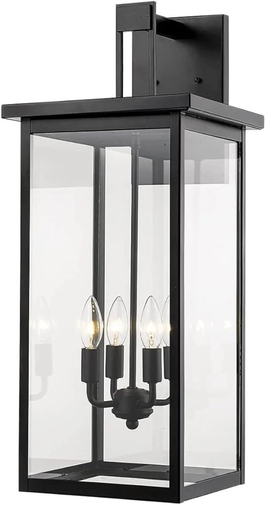 Millennium 2603-PBK Transitional Four Light Outdoor Steel Sconce, Anti-Rust Powder Coat Black, We... | Amazon (US)