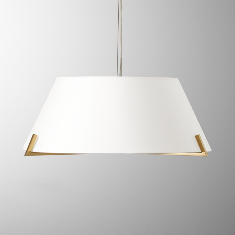Ornado Polished Brass Shaded Pendant Light | CB2 | CB2