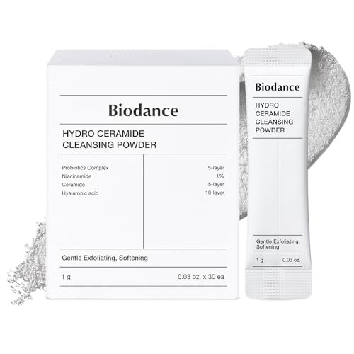 Biodance Hydro Ceramide Cleansing Powder, Gentle Exfoliating Daily Facial Cleanser with Hyaluronic Acids & Ceramides, Enzyme Powder | 0.03 oz x 30ea | Amazon (US)