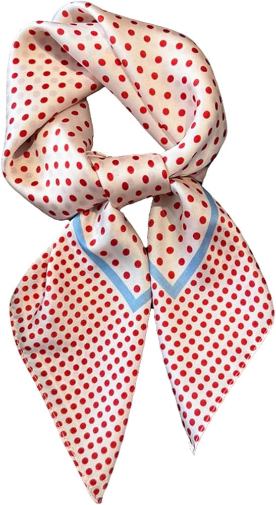 Polka Dots Square Scarf for Women 1950s Silk Satin Head Neck Scarves Soft Retro Kerchief Neckerch... | Amazon (US)