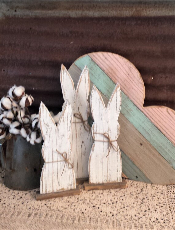 Rustic Wood Rabbit Set of 3 or Single Rustic Easter Decor | Etsy | Etsy (US)