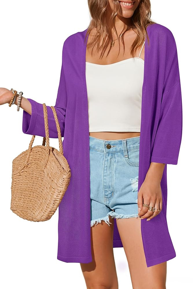 Arach&Cloz Women's Lightweight Summer Beach Kimonos Cardigan | Amazon (US)