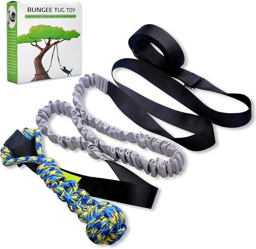 LOOBANI Outdoor Bungee Tug Toy，Dog Toy Hanging from Tree for Small to Large Dogs, Interactive E... | Amazon (US)