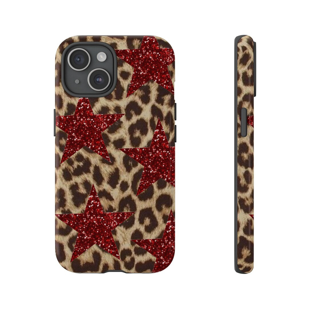 Red Star and Cheetah Print Tough Phone Case - Etsy | Etsy (US)