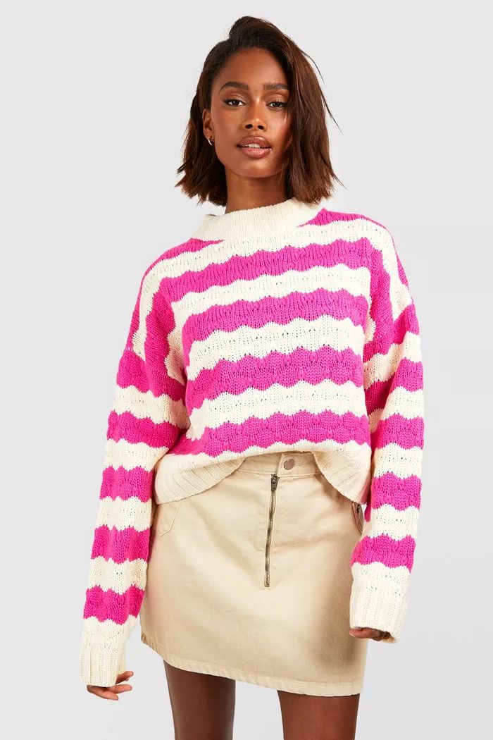 Chunky Stripe Sweater | boohoo (US & Canada)