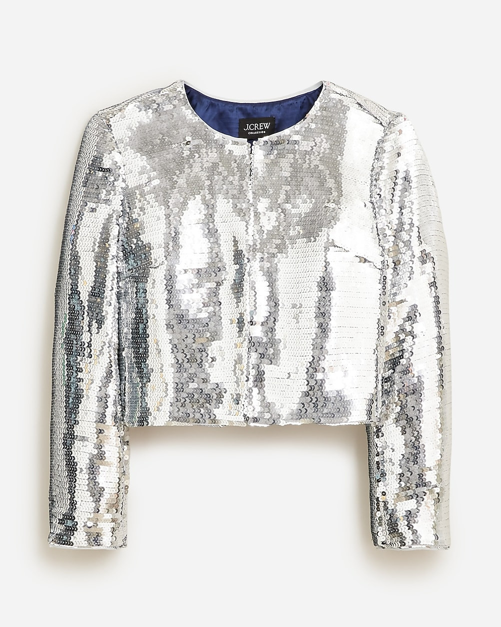 Collection Louisa lady jacket in silver sequin | J. Crew US
