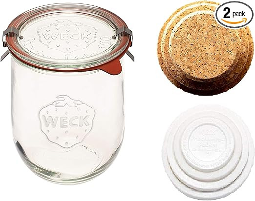 Weck Jars Weck - Sour Dough Starter Jars - Large Glass Jars for Sourdough with Glass Lid - Tulip ... | Amazon (US)