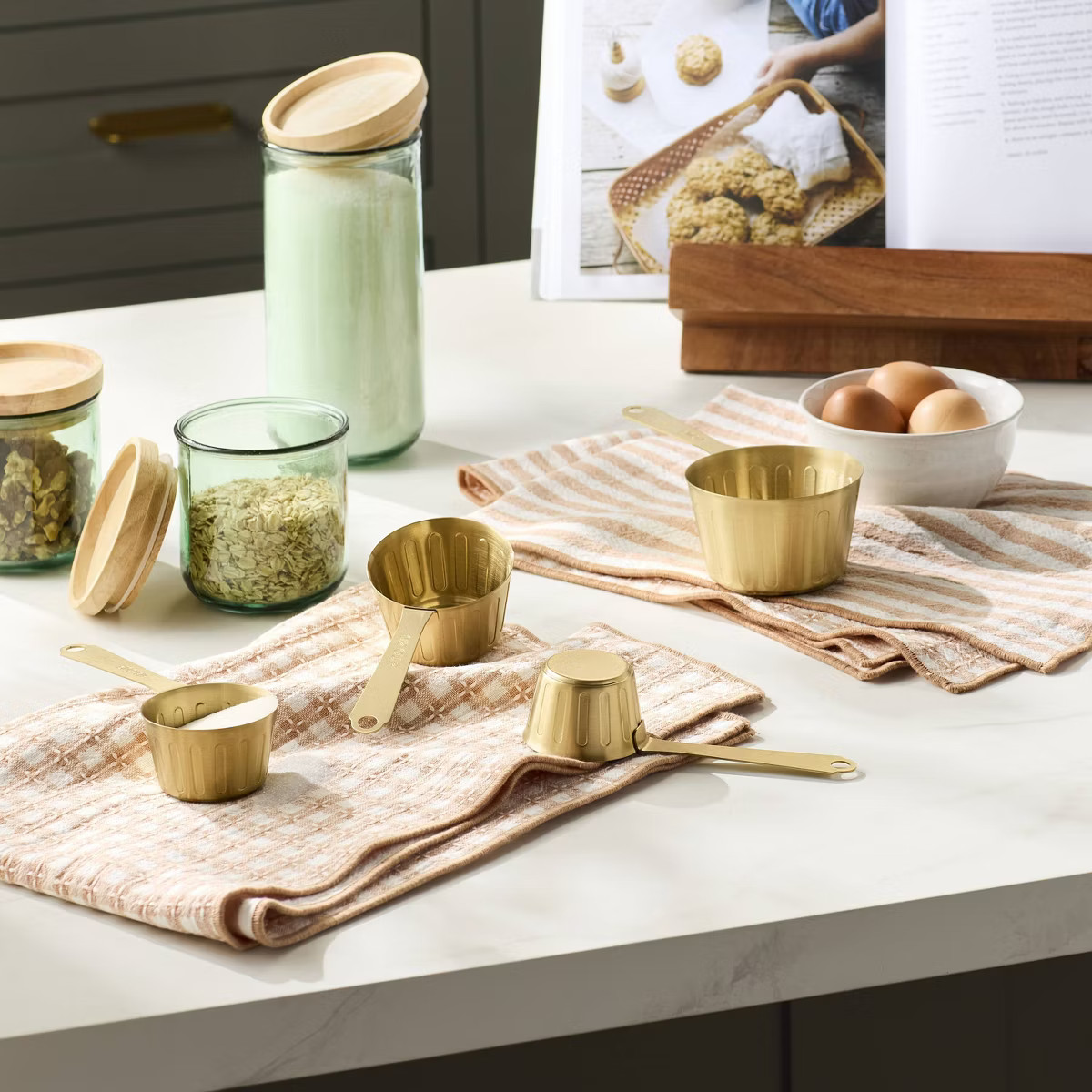 4pc Stainless Steel Measuring Cups Vintage Brass Finish - Hearth & Hand™ with Magnolia | Target