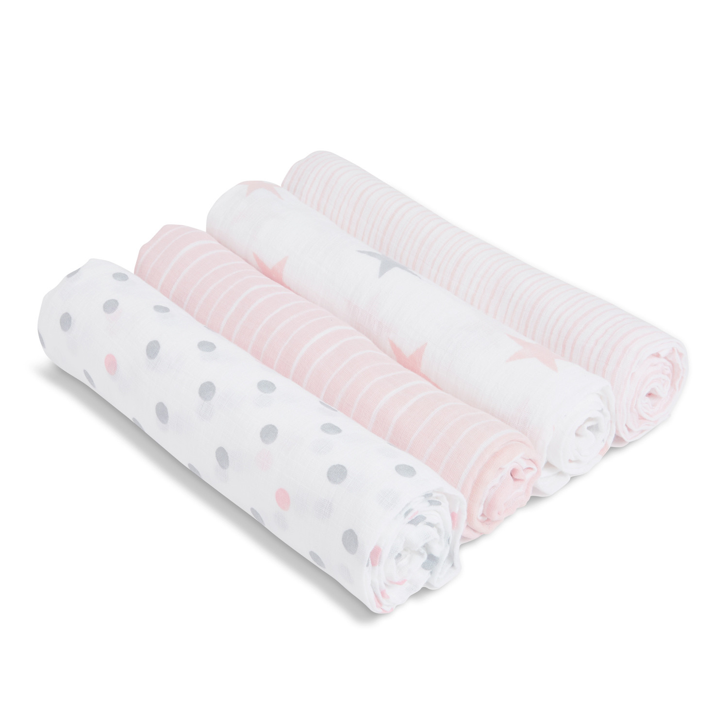 aden + anais Essentials Muslin Swaddle Blankets, 4-pack, Doll Pink | Walmart (US)