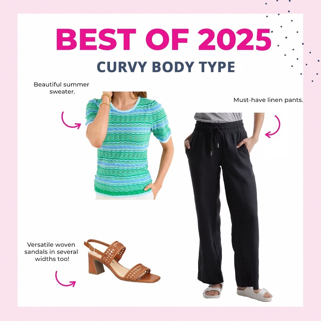 Best of 2025: CURVY Body Type! 💗 check out these and similar items for curvy (also known as hourglass) body types from 2025. #linenpants #sandals #sweater

#LTKSeasonal #LTKSaleAlert #LTKOver40