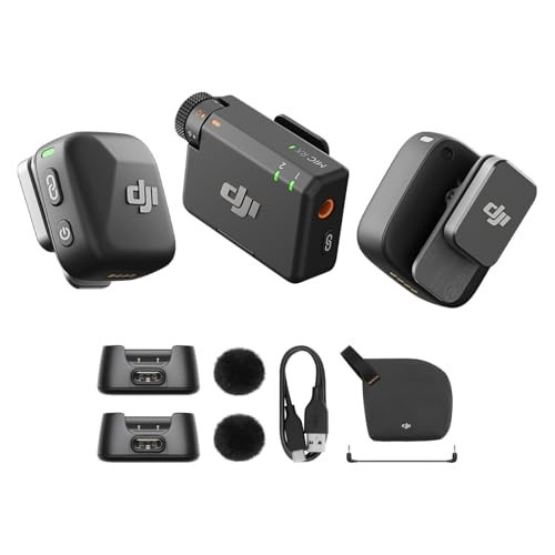 DJI Mic Mini (1 TX + 1 RX) + Transmitter (Infinity Black), Wireless Lavalier Microphone for iPhone/Camera/Android, Ultralight, Detail-Rich Audio, Noise Cancelling | Amazon (US)
