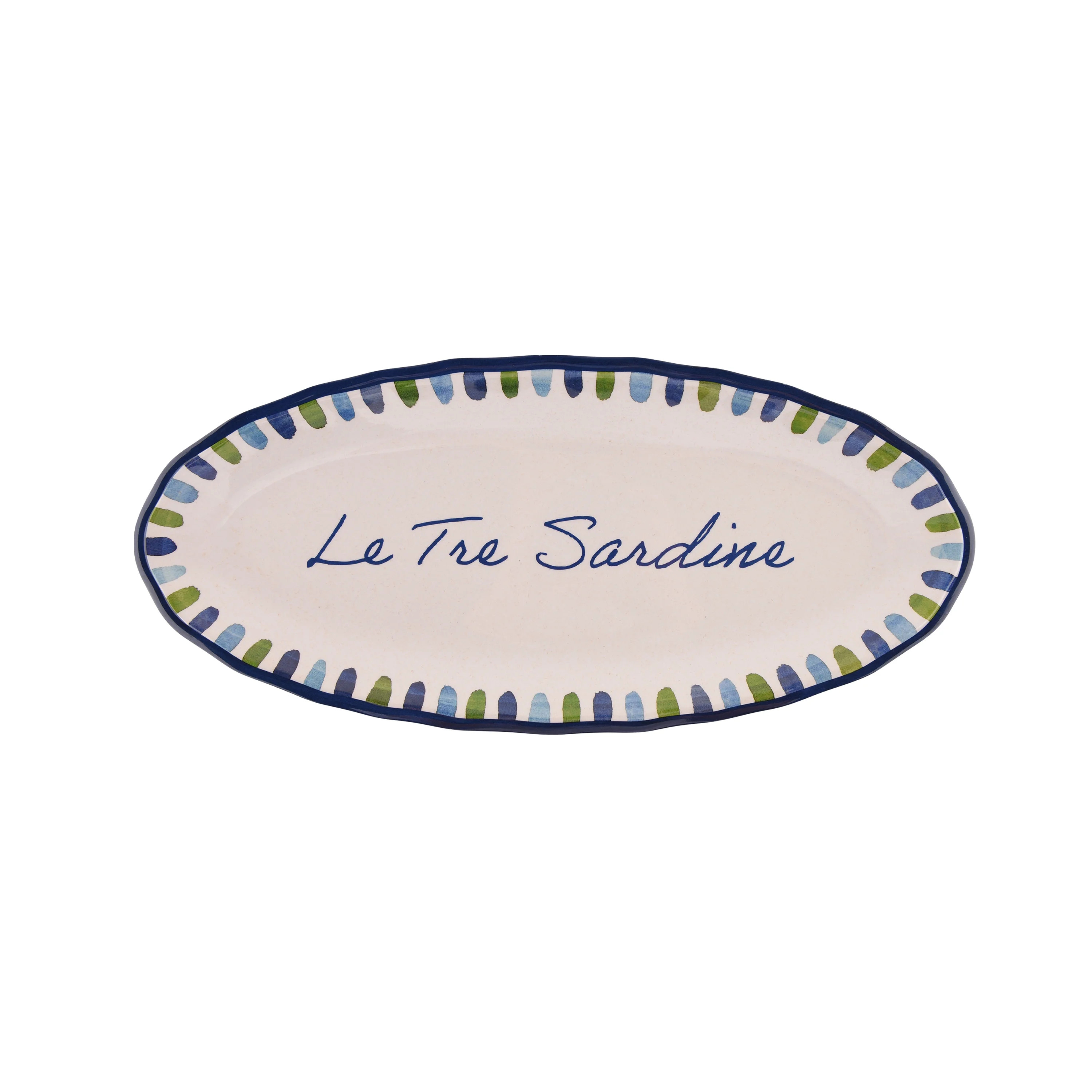 Beautiful 18" x 8" Bamboo Melamine Sardine Oval Platter, Multi-Color by Drew Barrymore | Walmart (US)