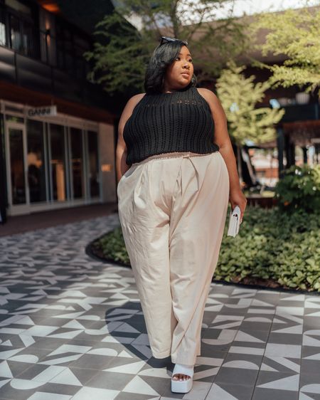 Plus size spring outfit! Crochet top on a size 22 & pants in a 24 (both TTS). 

Plus size fashion. Plus size outfit idea. Spring fashion. Khaki pants. 

#LTKbump #LTKSeasonal #LTKplussize