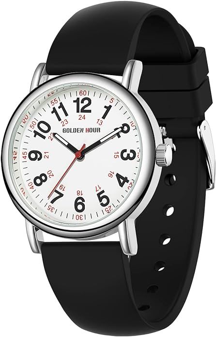 GOLDEN HOUR Waterproof Nurse Watch for Medical Professionals, Students Women Men - Military Time ... | Amazon (US)
