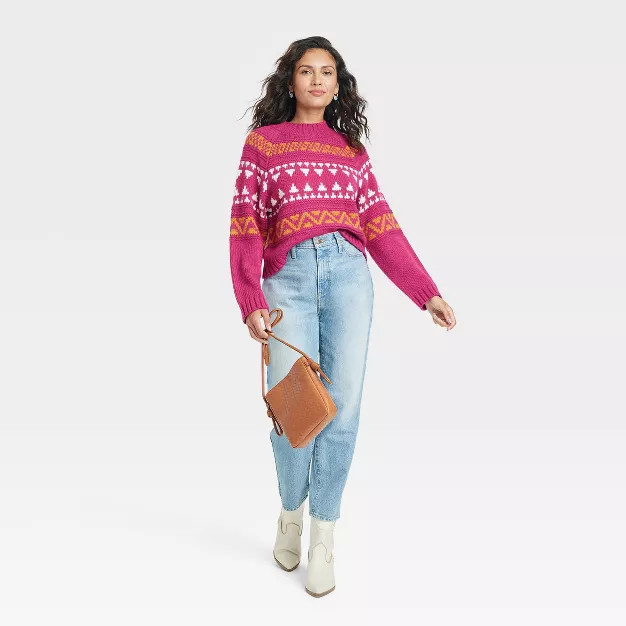 Women's Mock Turtleneck Pullover Sweater - Universal Thread™ Fair Isle | Target