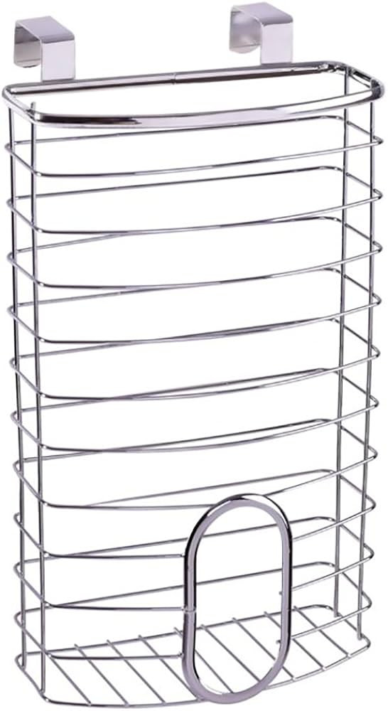 Over the Cabinet Basket Dispenser Door Grocery Plastic Bag Holder, Chrome | Amazon (US)