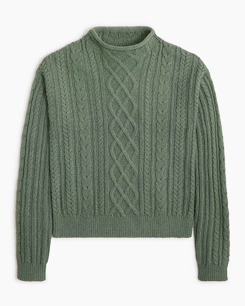 Mockneck cable-knit sweater | J.Crew Factory