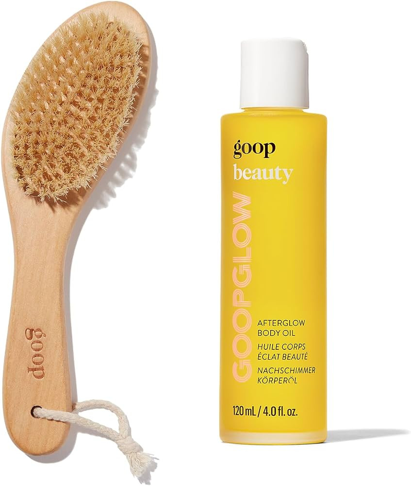 goop Beauty Dry Brush & Body Oil Bundle | Exfoliating & Detoxifying Dry Brush to Sweep Away Dead ... | Amazon (US)