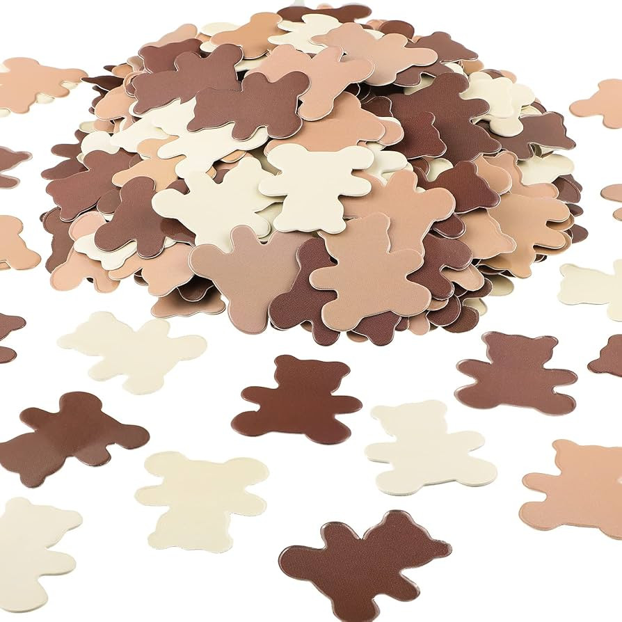 500 Pieces Bear Shaped Confetti Baby Shower Cream Brown Paper Confetti Sprinkles Bear Table Confe... | Amazon (US)