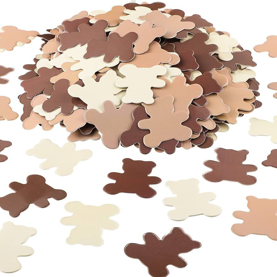 500 Pieces Bear Shaped Confetti Baby Shower Cream Brown Paper Confetti Sprinkles Bear Table Confe... | Amazon (US)