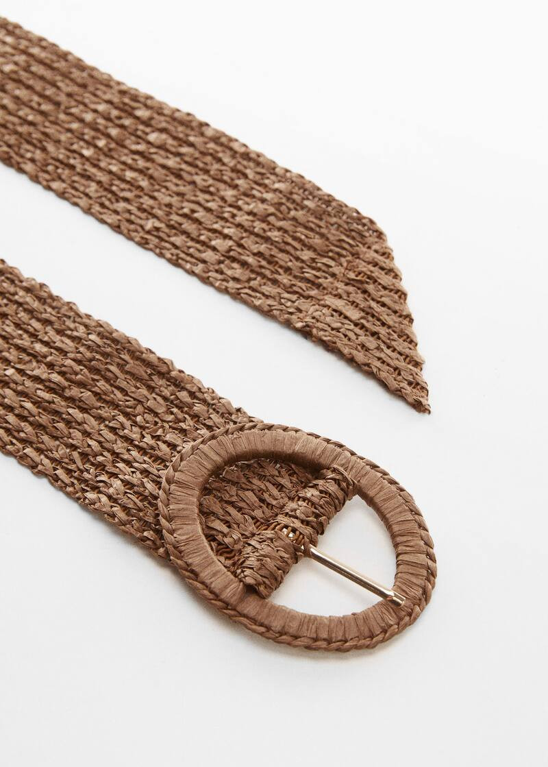 Raffia buckle belt -  Women | Mango USA | MANGO (US)