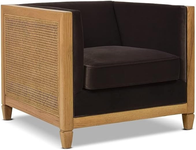 Jennifer Taylor Home Georgia 34" Cane Rattan Tuxedo Armchair | Amazon (US)