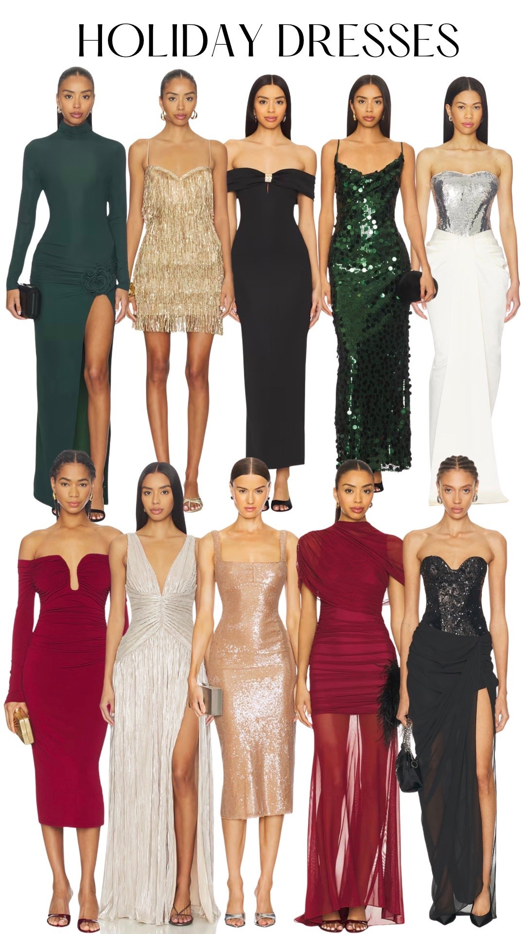 There is still time to get your New Years Eve party outfit! Shop last minute Holiday dresses (with a 2-day shipping!) Red, green, silver, gold and classic black. 
#dress #dresses #holiday #party #nye #red #burgundy #green #silver #gold #sequin #black #lace 
#newyearseveoutfit #dress #holidaydress #classic #chic #christmasoutfit #partyoutfit #blackandwhite #revolve #fastshipping #lastminute #2dayshipping #fwrd 

#LTKSeasonal #LTKHoliday #LTKTall #LTKBump #LTKootd #LTKFindsUnder100