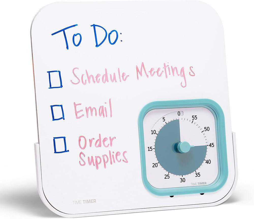 TIME TIMER MOD with Dry Erase Board — 60-Minute Visual Countdown Timer with Magnetic Whiteboard — for Notes, Chores, Classroom and Office Reminders, Visual Schedules, for Kids and Adults (Blue) | Amazon (US)