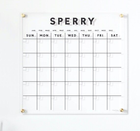 Dry erase calendar - Custom family name acrylic calendar for wall | Etsy (US)