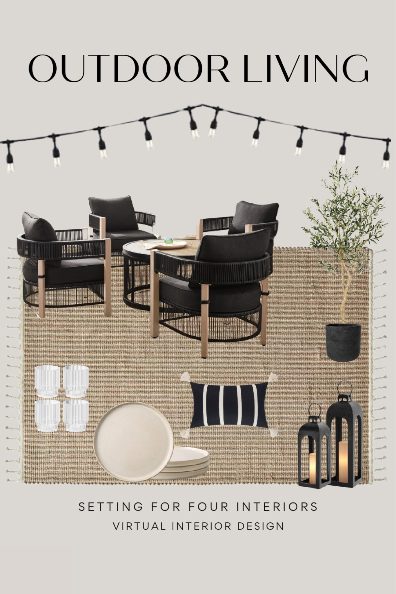 Outdoor patio conversation set on sale!! Outdoor decor ideas.

Organic modern, natural, neutral, beige, black, white, outdoor chairs, outdoor rug, lanterns, dinnerware, glasses, pillow, patio lights, string lights, olive tree, outdoor planter pot, affordable, budget, sale, wicker, rattan, Amazon home, Amazon finds, founditonamazon, Walmart

#LTKfindsunder50 #LTKsalealert #LTKhome