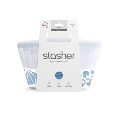 stasher Premium Silicone Reusable Food Storage Bowls - 3pk | Target