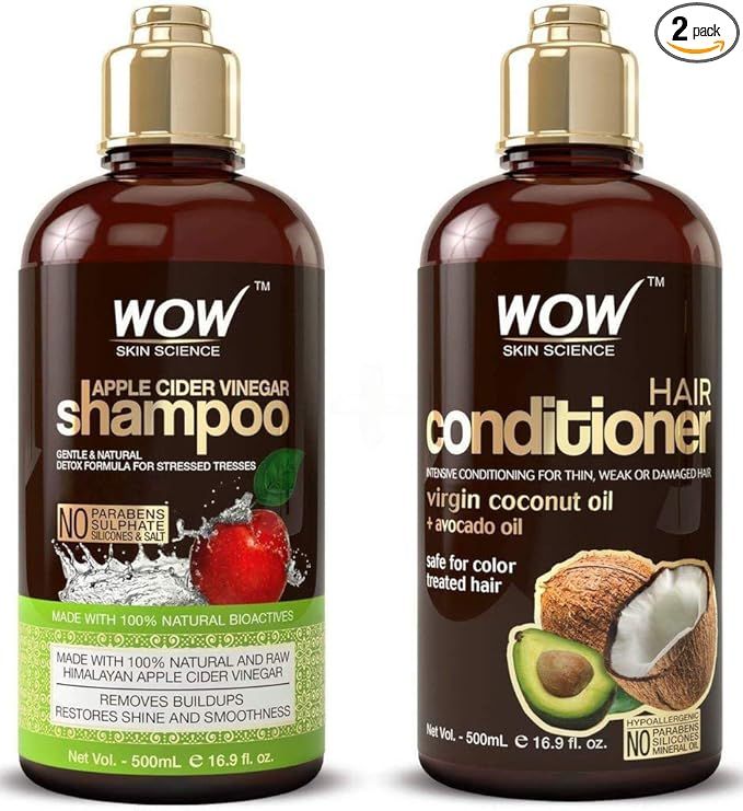WOW Apple Cider Vinegar Shampoo and Hair Conditioner Set Increase Gloss, Hydration, Shine, Reduce... | Amazon (US)