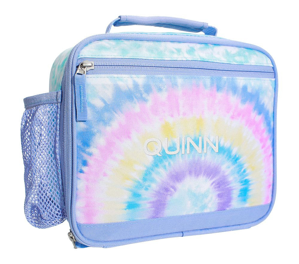 Aqua Rainbow Bright Tie-Dye Mackenzie RPET Cold Pack Lunch Box | Pottery Barn Kids