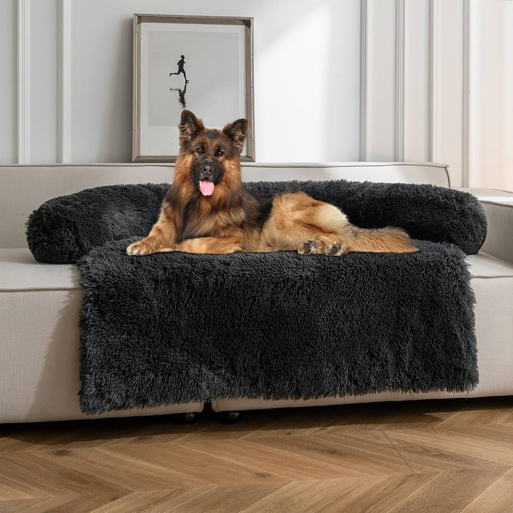 XL Dog Bed, Calming Pet Bed for Large Dogs, Fluffy Non-Slip 45"x37"x7" with Removable Pet Soft Ne... | Amazon (US)