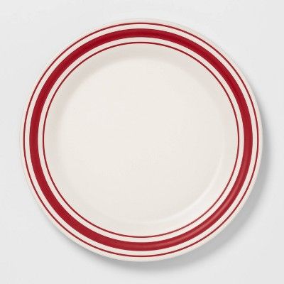 11" Melamine Striped Dinner Plate White - Threshold™ | Target
