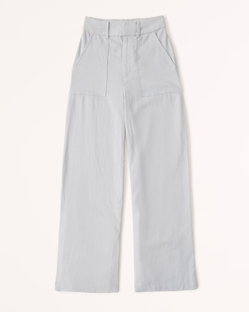 Linen-Blend Wide Leg Pants | Abercrombie & Fitch (US)