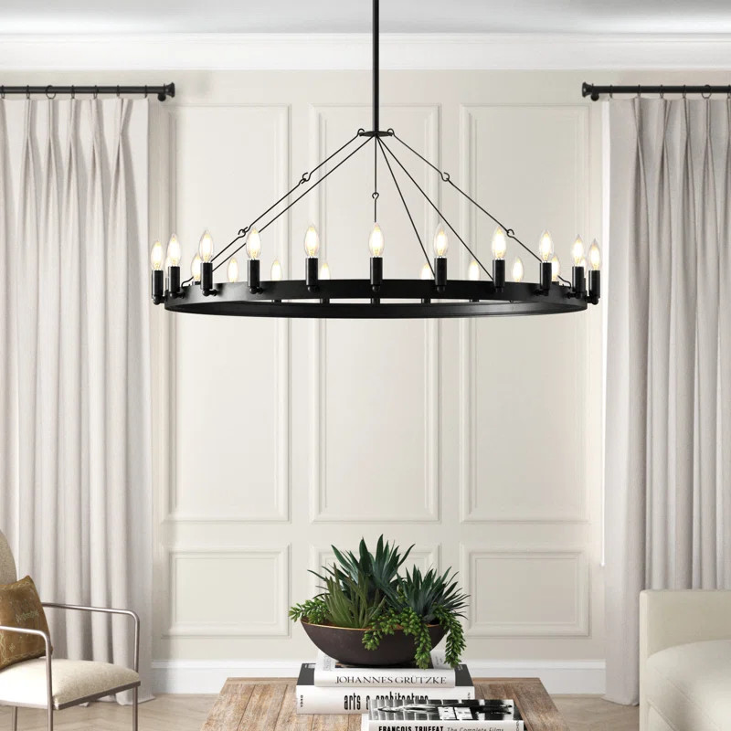Weston 24 - Light Wagon Wheel Chandelier | Wayfair North America