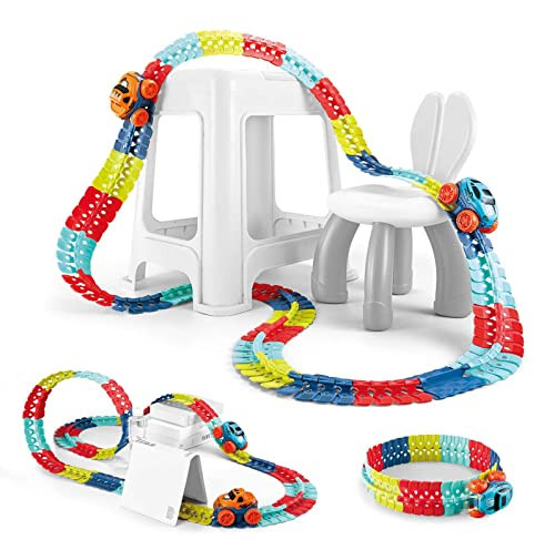 230 pcs Car Track Set Race Toys for Kids Christmas Boys Kids Birthday Toys, Flexible Changeable Magic Race Car Track for 3 4 5 6 7 8 9 10 12+Year Old Boys Girls | Amazon (US)